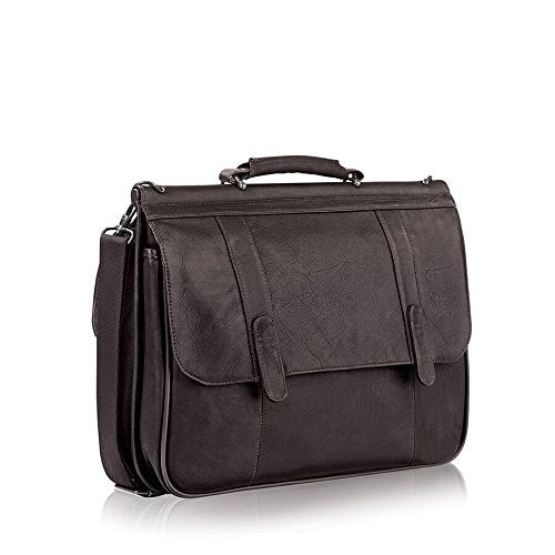 Solo Warren 16 Inch Leather Laptop Briefcase, Espresso