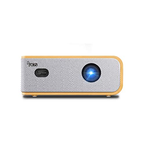 PIQS Q1 Home Theater HD Projector, 4D Auto Keystone, Side Projection, DLP, Supports 4K, WiFi, Bluetooth, with Autofocus/Keystone, Powerful Speakers, Android, Home Cinema & Backyard Projection