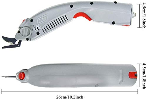MXBAOHENG Electric Scissors Fabric Cutter Wbt-1 Rechargeable Shears Portable Cloth Cutter w/ 2 Batteries and Blades for Carpet/Paperboard/Leather