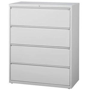 Hirsh HL8000 Series 42" 4 Drawer Lateral File Cabinet in Light Gray