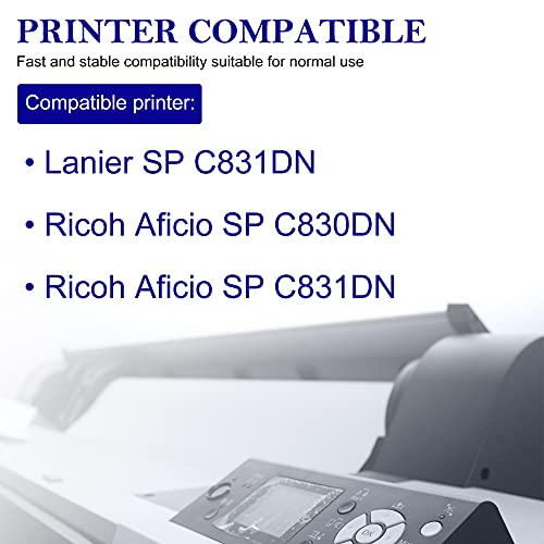 2 Pack Yellow 821182 Compatible SP C830DNA Toner Cartridge Replacement for Ricoh Aficio SP C830DN C831DN Lanier SP C831DN Printer Toner Cartridge.