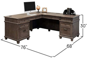 Martin Furniture Desk And Return, Weathered Dove