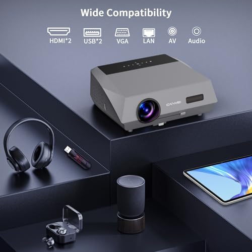 ZCGIOBN 4K Daylight Projector with Auto Focus & Keystone, 5G WiFi, Bluetooth, 1200ANSI, Android TV - 100" Anti-light Screen