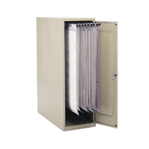 Safco Products Small Vertical Storage Cabinet for 18" and 24" Hanging Clamps, Tropic Sand