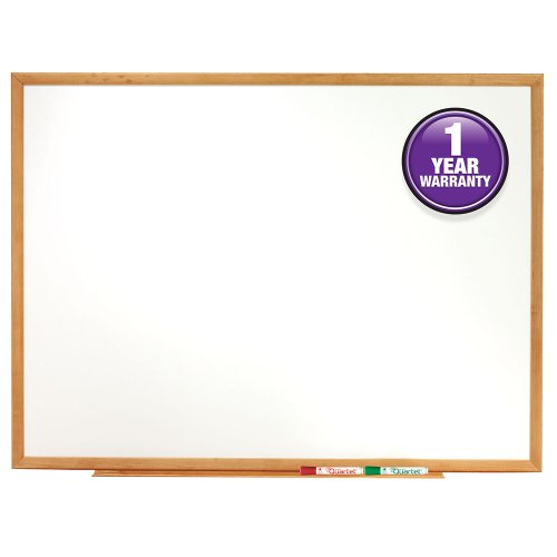 Quartet Standard Whiteboard, 6 x 4 Feet, Oak Frame (S577)