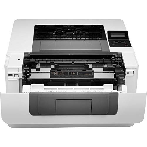Hewlett Packard Laserjet Pro M404n Monochrome Laser Printer with Power Strip Surge Protector and Electronics Basket Cleaning Cloth