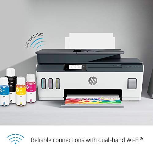 HP Smart -Tank Plus 651 Wireless All-in-One Ink -Tank Printer | up to 2 Years of Ink in Bottles | Auto Document Feeder | Mobile Print, Scan, Copy (7XV38A)