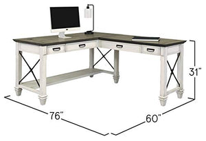 Martin Furniture Open L-Desk, White