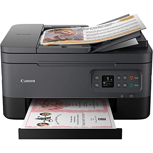Canon PIXMA TR7020 Inkjet All-in-One Wireless Printer for Photo and Document Fast Printing, Copy & Scan (Black) 4460C002 Home Office Bundle with DGE High Speed USB Print Cable + Business Software Kit