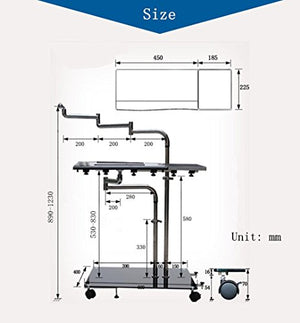 AiTrustand Bedside Moving Laptop Stand Adjustable Sofa Computer Monitor Holder Mount +Keyboard Holder Rotating Laptop Table Lapdesks (Black)