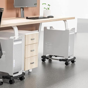 GaRcan Metal Towel Stand Holder with Caster Wheels - Adjustable Cart Under Desk