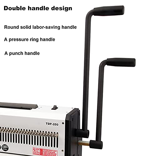Binding Machine, 3:1 Pitch Wire Square Holes, 20 Sheets Punching/150 Sheets Binding, Sturdy Metal Construction