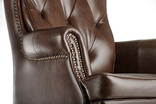 Halter HAL-070 Executive Grain Cow Leather Office Chair, Home & Office Computer Desk CEO Chair, Metal Base w/Wood Caps - Supports 500LBS 2 Pack