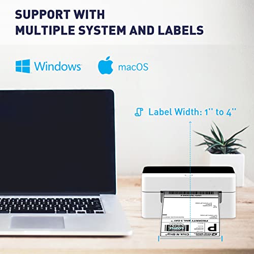 Thermal Label Printer 4x6 Shipping Label Printers 203DPI High Speed Shipping Labels Machine Supports Amazon, Etsy, FedEx and Shopify Compatible with Windows & Mac