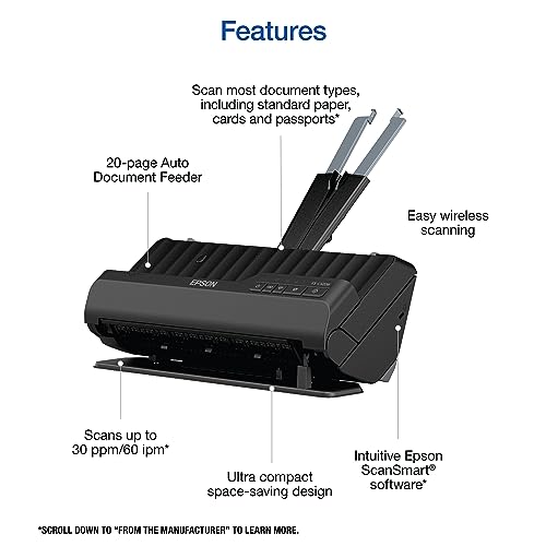 Epson Workforce ES-C320W Wireless Compact Desktop Document Scanner