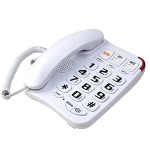 MaGiLL Large Button Wired Home Telephone with One-Touch Speed Dials and Nursing Call for Elderly - Wall Mount SOS Emergency