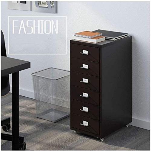 noxozoqm Rolling Vertical File Cabinet Drawer Storage Cabinet - Home Office Mobile Steel Storage (Black, Size: )