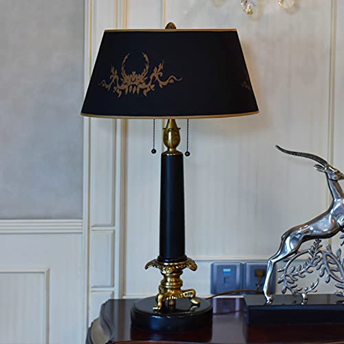 EARSHOT Modern Table Lamp with Fabric Lampshade, 29" H - Luxurious Nightstand Desk Light