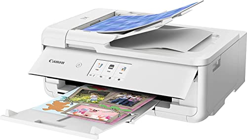 Canon PIXMA TS9521C All-in-One Wireless Crafting Color Inkjet Printer, White - Print Scan Copy - 4.3" Touchscreen