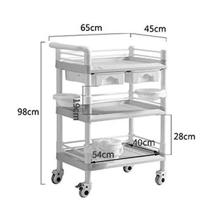 GaRcan Heavy Duty Medical Utility Cart with Drawers, Green, 3 Tier, 100-150Kg Capacity