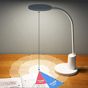 None LED Desk Lamp Eye Protection for Elementary, Middle School, and College Students - Plug-in Bedside Reading Light