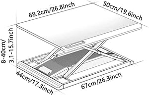 None Portable Laptop Table Standing Desk Converter Stand Up Desk Riser Height Adjustable Sit Stand Home Office Desk Laptop Workstation (White)