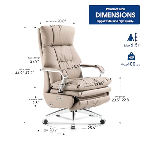 EMIAH Ergonomic Executive Office Chair with Footrest and Lumbar Support