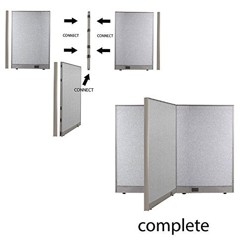 GOF Freestanding T-Shaped Office Partition, Large Fabric Room Divider - 30" D x 120" W x 48" H