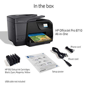 HP OfficeJet Pro 8710 All-in-One Wireless Printer, HP Instant Ink or Amazon Dash replenishment ready (M9L66A)
