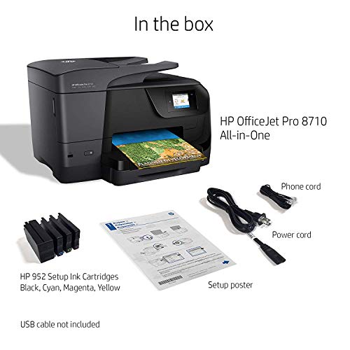 HP OfficeJet Pro 8710 All-in-One Wireless Printer, HP Instant Ink or Amazon Dash replenishment ready (M9L66A)