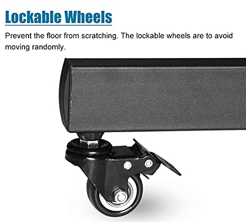 YokIma Universal Mobile TV Cart, 32-65 Inch Floor Stand with AV & Laptop Shelf, Height Adjustable, 110lbs Capacity