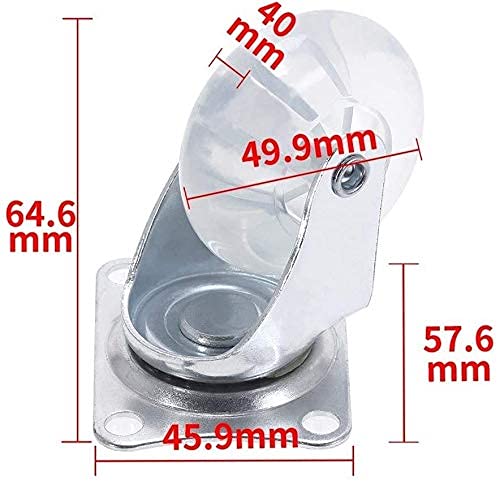 4 Pieces PU Caster Furniture Wheel - Heavy Duty & Mute