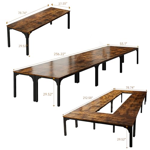 Trggivs 19FT Conference Table - Large Rectangle Meeting Desk for 16-22 Person