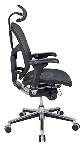 WorkPro Quantum 9000 Series Ergonomic Mesh High-Back Chair with Headrest, Black