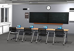 Team Tables Folding Training Seminar Classroom Tables with Power+USB Outlet - 4 Person Seating (Model 5545)