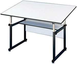 Alvin WM48 3 XB Workmaster Table, Black Base White Top 36 inches x 48 inches