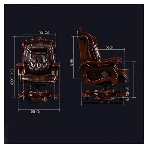 BKWJ Ergonomic Gaming Boss Chair with Footstool, Cowhide Reclining