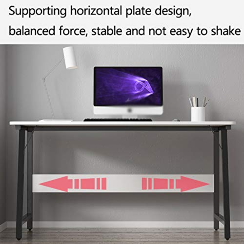 Zzmop Computer Desk,Modern Sturdy Office Desk,Study Writing Desk,PC Workstation,for Home Office,White+Black,120X60CM.