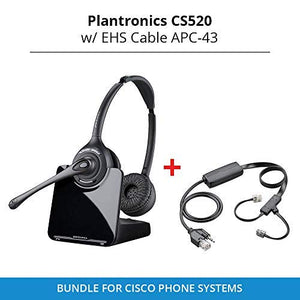 Plantronics CS520 Binaural Wireless Headset System with EHS Cable APC-43, Bundle for Cisco Phone Systems