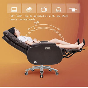 inBEKEA Ergonomic Leather Boss Chair, 160° Reclining High-Back Computer Chair with Electric Footrest