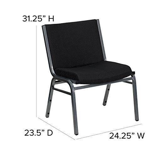 Flash Furniture 2 Pack HERCULES Series Big & Tall 1000 lb. Rated Black Fabric Stack Chair