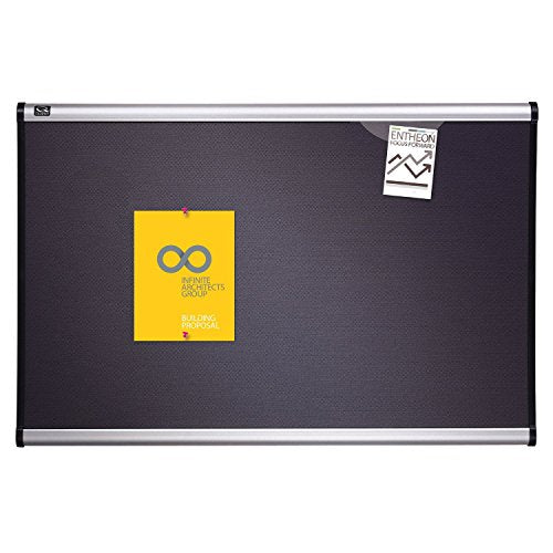 Quartet Bulletin Board, Fabric, 6' x 4', Prestige Diamond Mesh, Aluminum Frame (B447A)