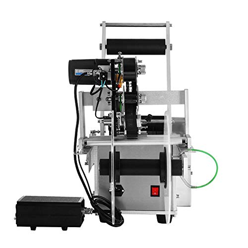 BestEquip LT-50D Bottle Label Machine Semi-Automatic Round Bottle Label Labeling Machine for 15-120mm with Date Code Printer