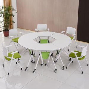 Generic Modern Trapezoidal Conference Room Table with Locking Wheels (6 Pack)