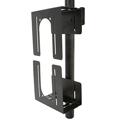 Versa Tables Black Adjustable Flat Wall Mounted Computer Workstation with Universal Monitor Mount and Keyboard Tray