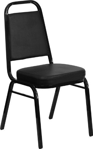 LIVING TRENDS Marvelius Trapezoidal Back Stacking Banquet Chair - 20 Pack, Black Vinyl/Frame