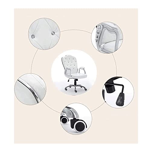 Generic Ergonomic Executive Office Chair White Leather Swivel Game Computer Managerial Boss