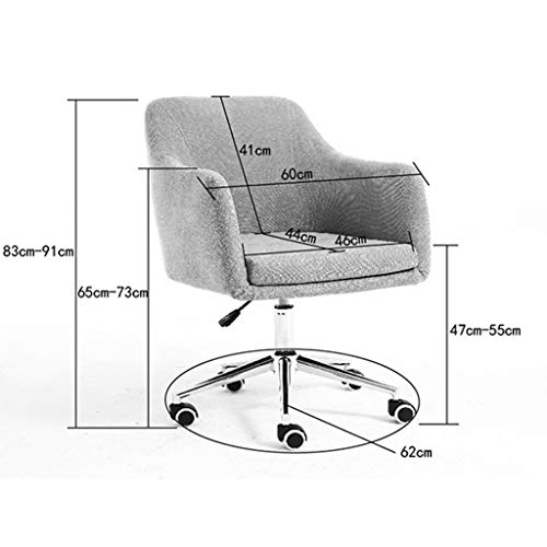 Lifting Rotatable Washable Office Chairs & Sofas Mid-Backrest - Flannel,Grey,European Style