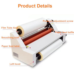 Vinmax 18inch Laminating Machine with Laminating Film Roll - Hot/Cold, Single/Dual Sided Thermal Laminator for Office & School