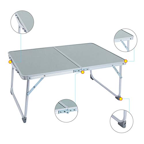 UsaliuA Foldable Portable Multifunction Laptop Desk , Aluminum Alloy Laptop Desk Dorm Artifact Folding Table Lazy Office Bed Desk 60x 40 X28cm Silver